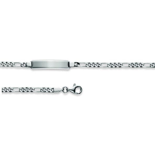 Identitäts-Bracelets Figaro Silber 925 Rhodiniert 08-1408