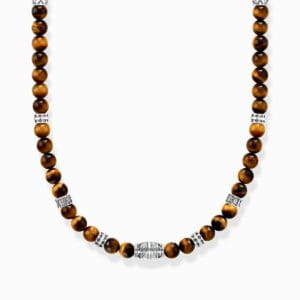 Thomas Sabo Kette mit Tigerauge-Beads Silber