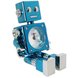 Miniaturuhr Roboter Blau mit Weckfunktion