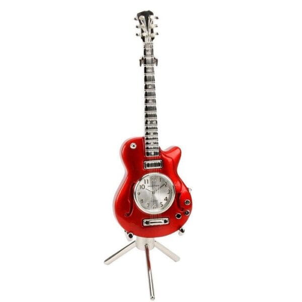 Miniaturuhr Gitarre Rot