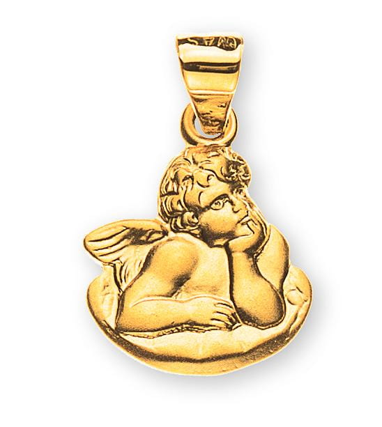 Medaille Engel auf Wolke Gelbgold 18 Karat