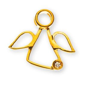 Engel Anhänger Gelbgold 18 Karat mit Diamant H SI 0.0075 ct.