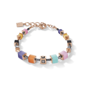 Coeur De Lion Armband GeoCube® Cube Edelstahl roségold & Kristall mehrfarbige Couture
