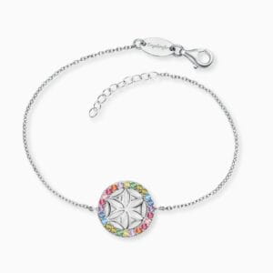 Engelsrufer Armband Lebensblume Silber mit Zirkonia multicolor