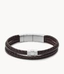 Fossil Herren Armband Brown Multi-Strand Braided Leather Bracelet