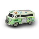 Miniaturuhr Hippie Bus grün