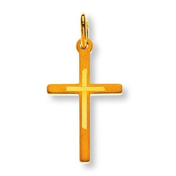 Kreuz Gelbgold 18 Karat mit Muster AKR1008