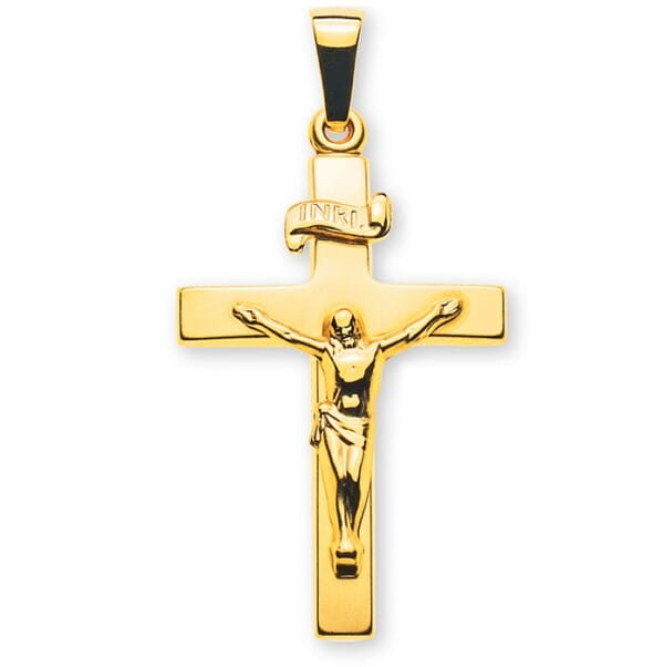Kreuz Gelbgold 18 Karat mit Christus AKR1029