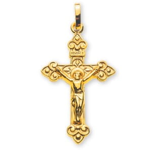 Kreuz Gelbgold 18 Karat mit Christus AKR1030
