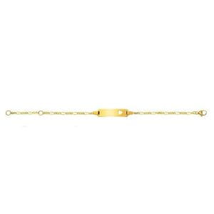 Bébé Bracelet Figaro diamantiert Gelbgold 750/18 Karat 14cm