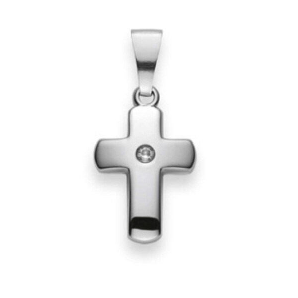 Kreuz Anhänger Silber mit Zirkonia 13-2111