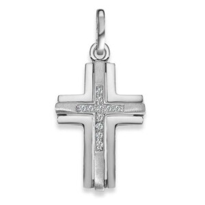 Kreuz Anhänger Silber mit Zirkonia 13-2110