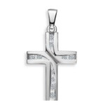 Kreuz Anhänger Silber mit Zirkonia 13-2105