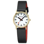 Mondaine Classic Schwarzes Veganes Traubenleder