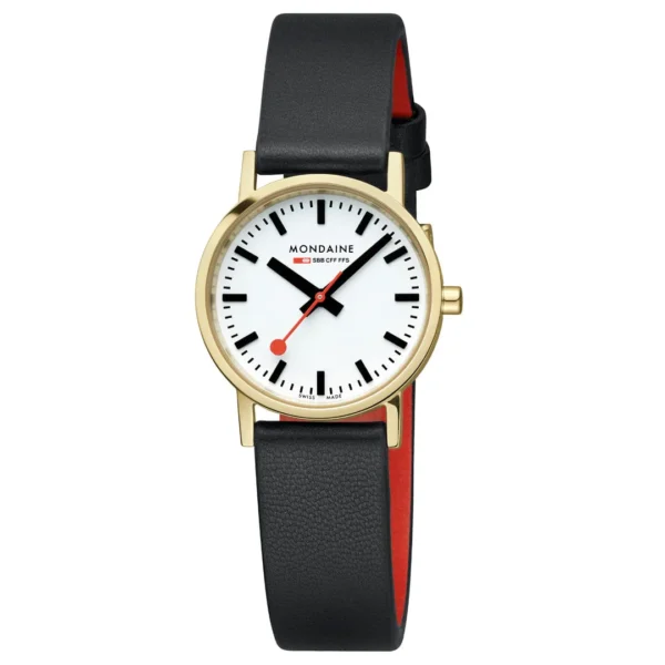 Mondaine Classic Schwarzes Veganes Traubenleder