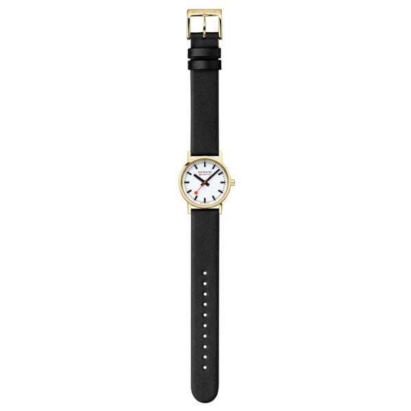 Mondaine Classic Schwarzes Veganes Traubenleder