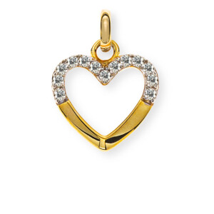 Anhänger Herz 9 Karat mit 14 Zirkonia