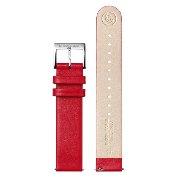 Mondaine evo2 Rotes Veganes Trauben Leder, 35 mm