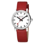 Mondaine evo2 Rotes Veganes Trauben Leder, 35 mm