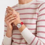 Mondaine evo2 Rotes Veganes Trauben Leder, 35 mm