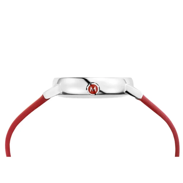 Mondaine evo2 Rotes Veganes Trauben Leder, 35 mm