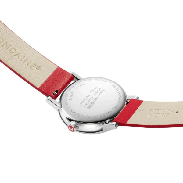 Mondaine evo2 Rotes Veganes Trauben Leder, 35 mm
