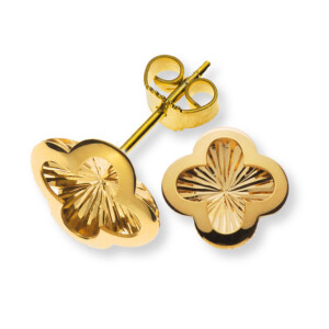 Ohrstecker 18 Karat Gelbgold Kleeblatt