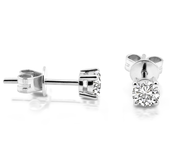 Elegante Solitär-Ohrringe mit 4-Krappen-Fassung – Symbol für Stil